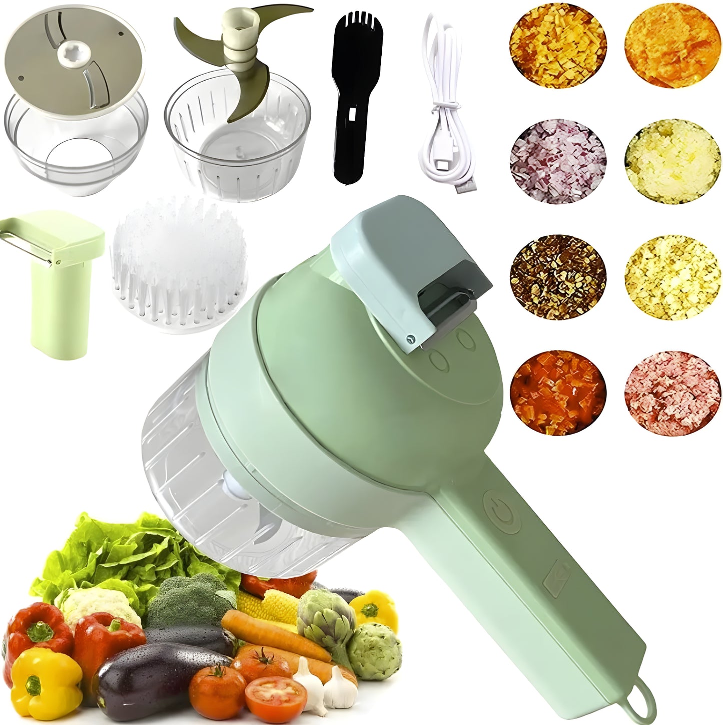 4 in 1 Magic Portable Mini Vegetable Cutter, Grinder & Chopper Set