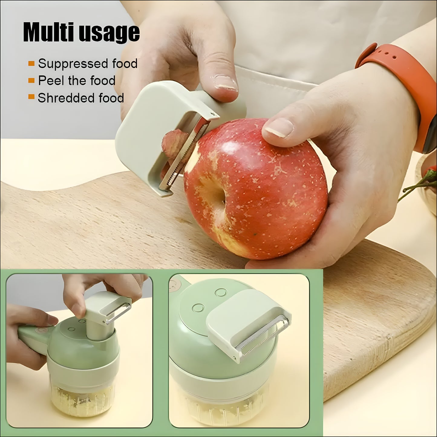 4 in 1 Magic Portable Mini Vegetable Cutter, Grinder & Chopper Set